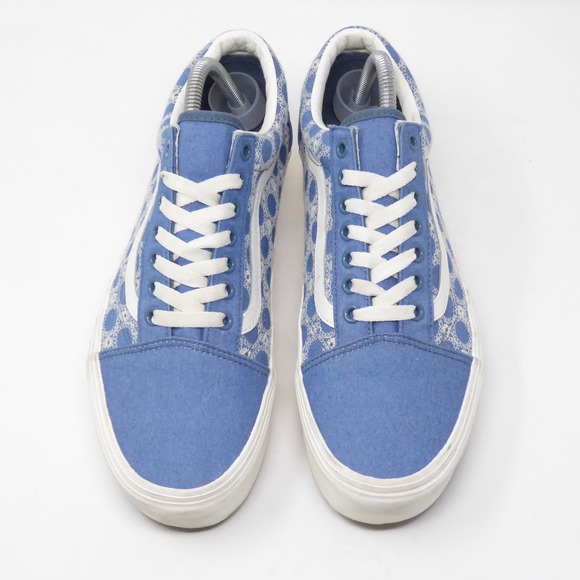 Vans Old Skool Stackform Denim Mix Floral Print Blue White Women Shoes Size 10 - Picture 2 of 8